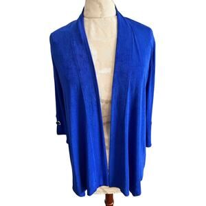 Chicos Travelers Royal Blue 3/4 Sleeve Cardigan OP (US-Small)
